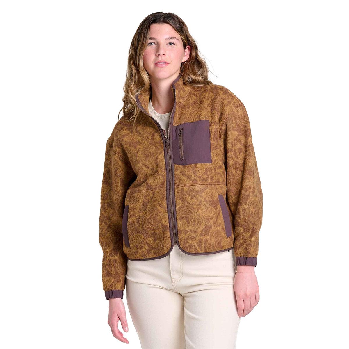 Toad&Co Campo Fleece Jacket Women's in Chestnut Mushroom Print